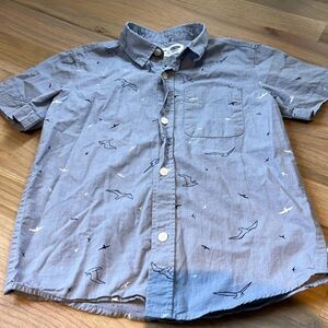 Old Navy Little Boys “The Classic Shirt” Seagull Buttoned Shirt